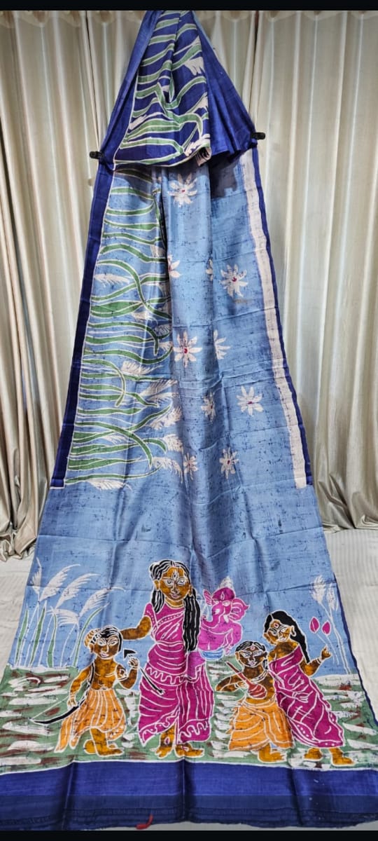 Bishnupuri Batik Bengali Sarees