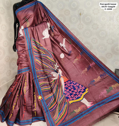 Kantha on Blended Gicha Silk Saree