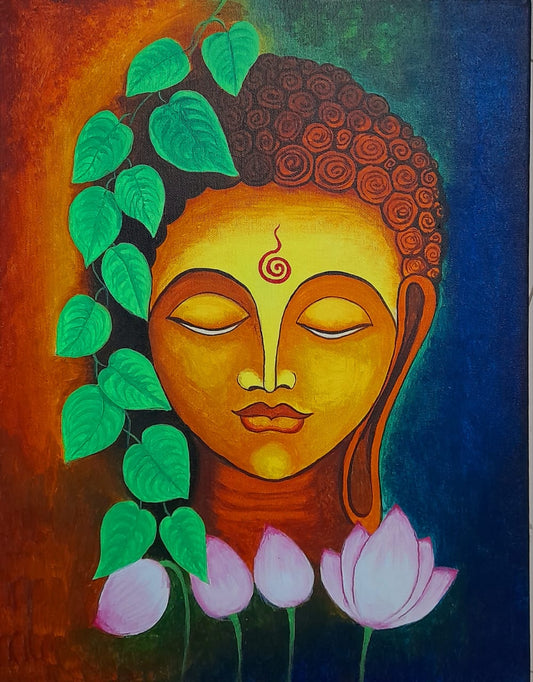 Buddhist Artwork: Serene Buddha Painting By Rank Never Retire