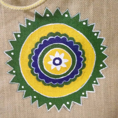 Handpainted Chakra Jute Eco Friendly Bag