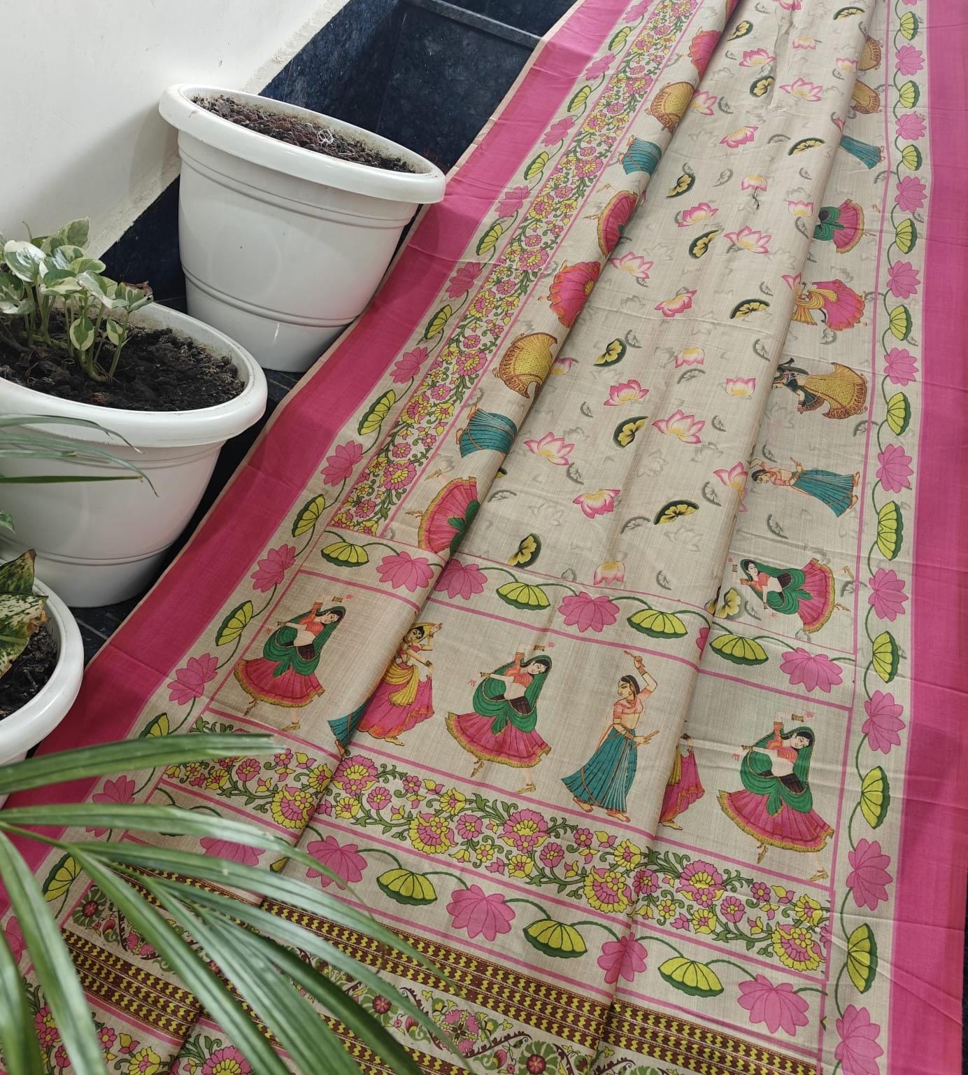 Chanderi Silk Printed Saree By RNR