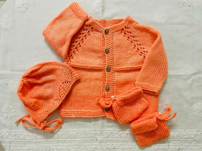 Woollen Baby Set in Orange
