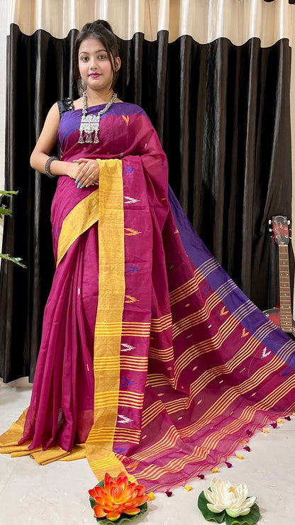 Handloom Cotton Saree Collection with Blouse Piece By Rank Never Retire