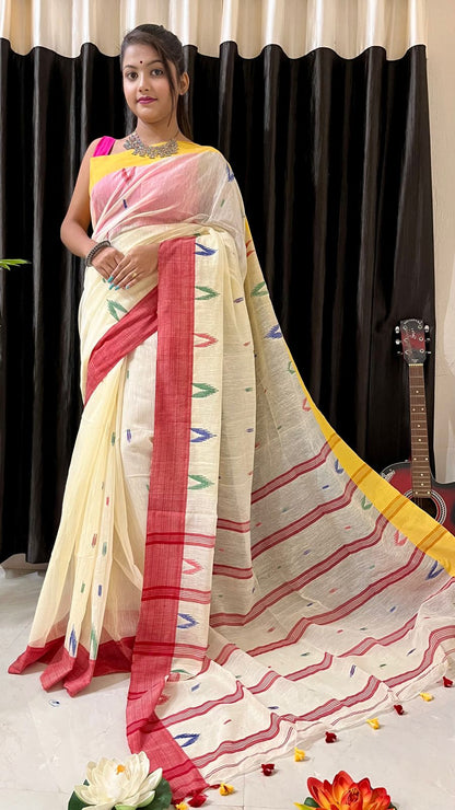 Handloom Cotton Saree Collection with Blouse Piece By Rank Never Retire