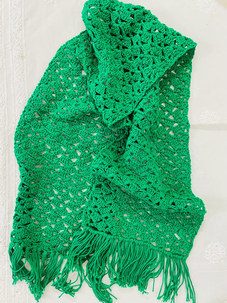 Jade Crochet Scarf - Handmade