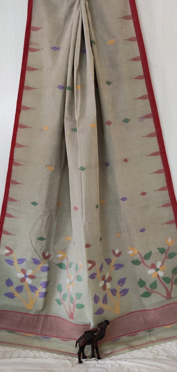 Cotton Jamdani Saree of 100 count