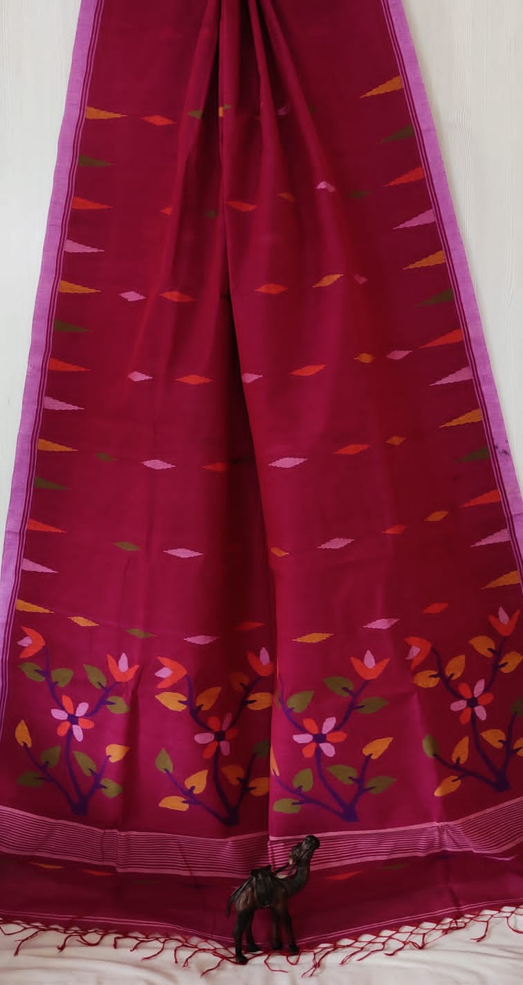 Cotton Jamdani Saree of 100 count