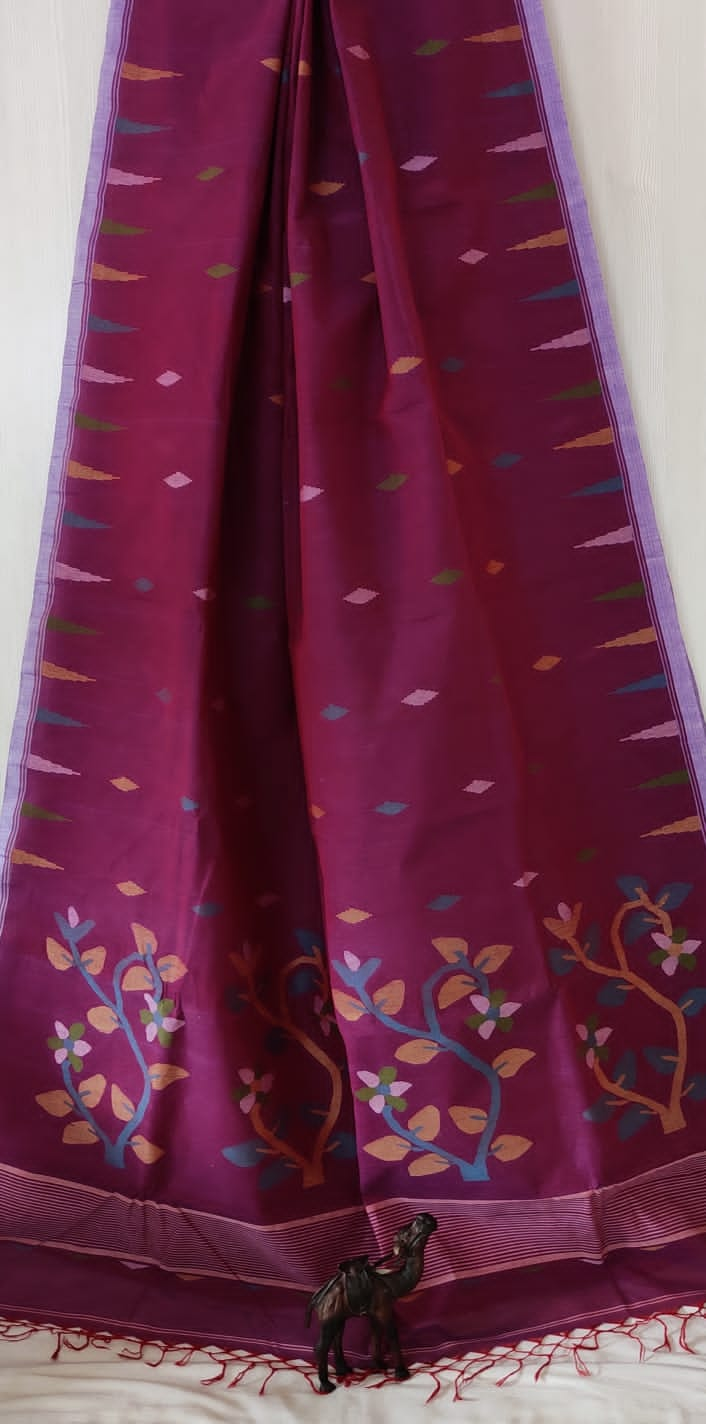 Cotton Jamdani Saree of 100 count