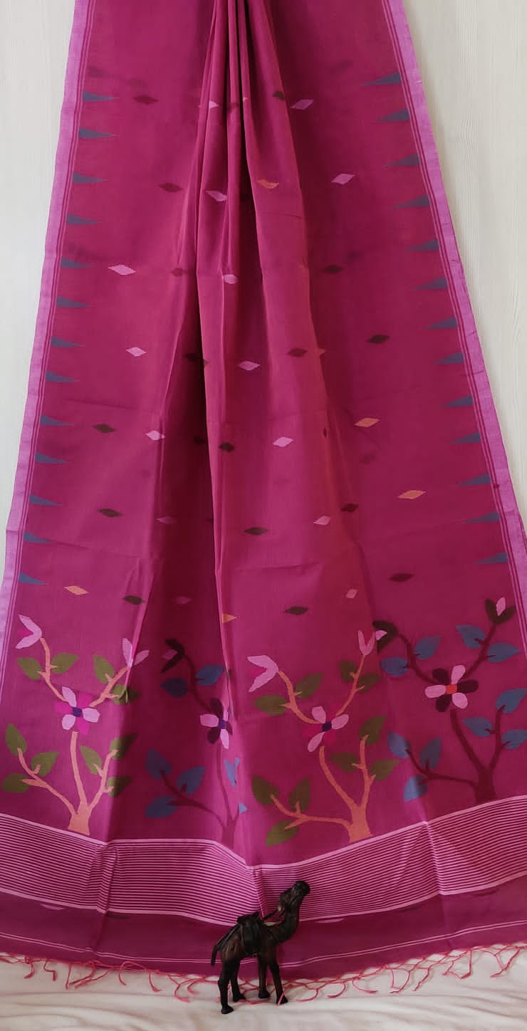 Cotton Jamdani Saree of 100 count