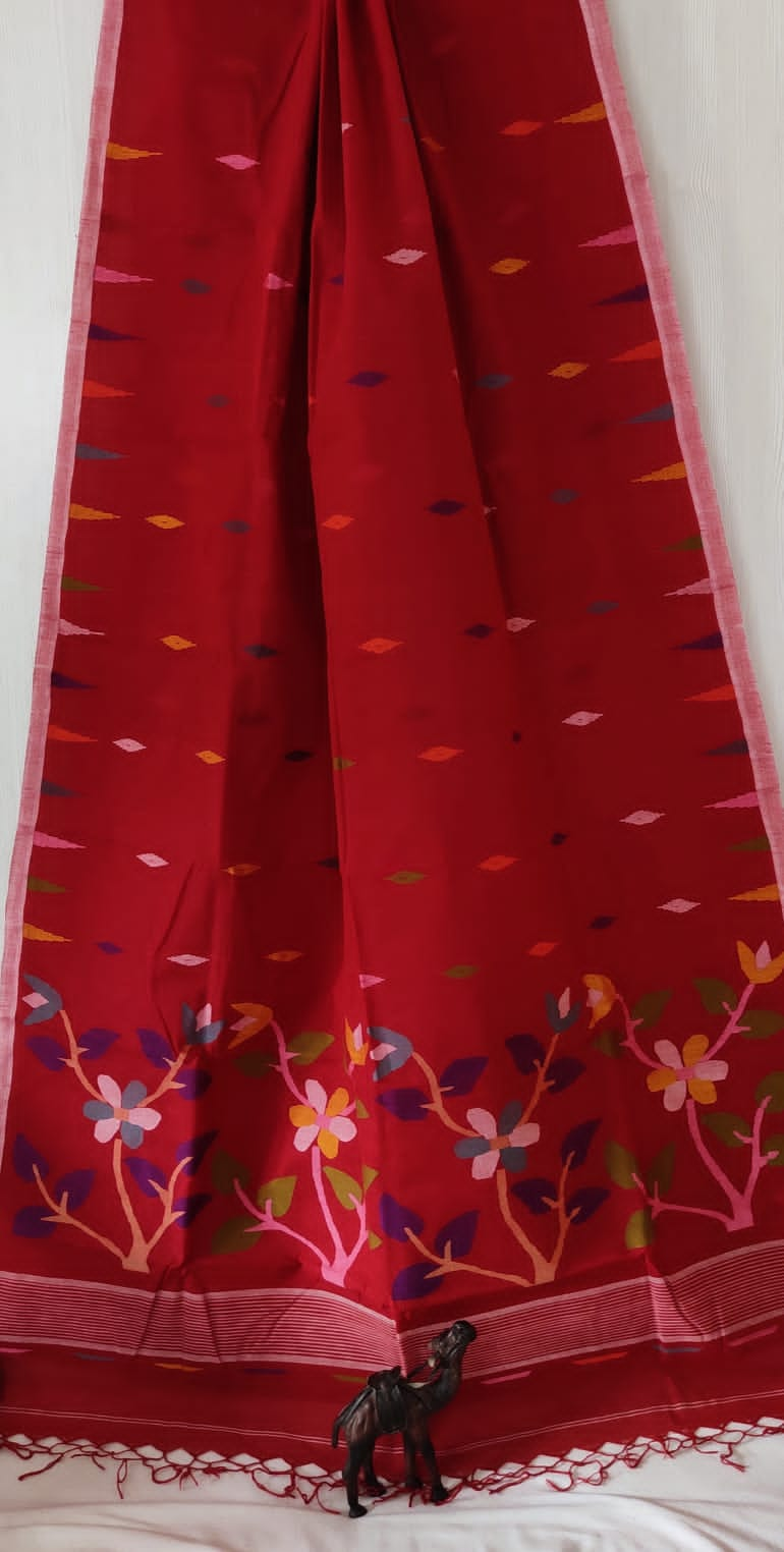 Cotton Jamdani Saree of 100 count