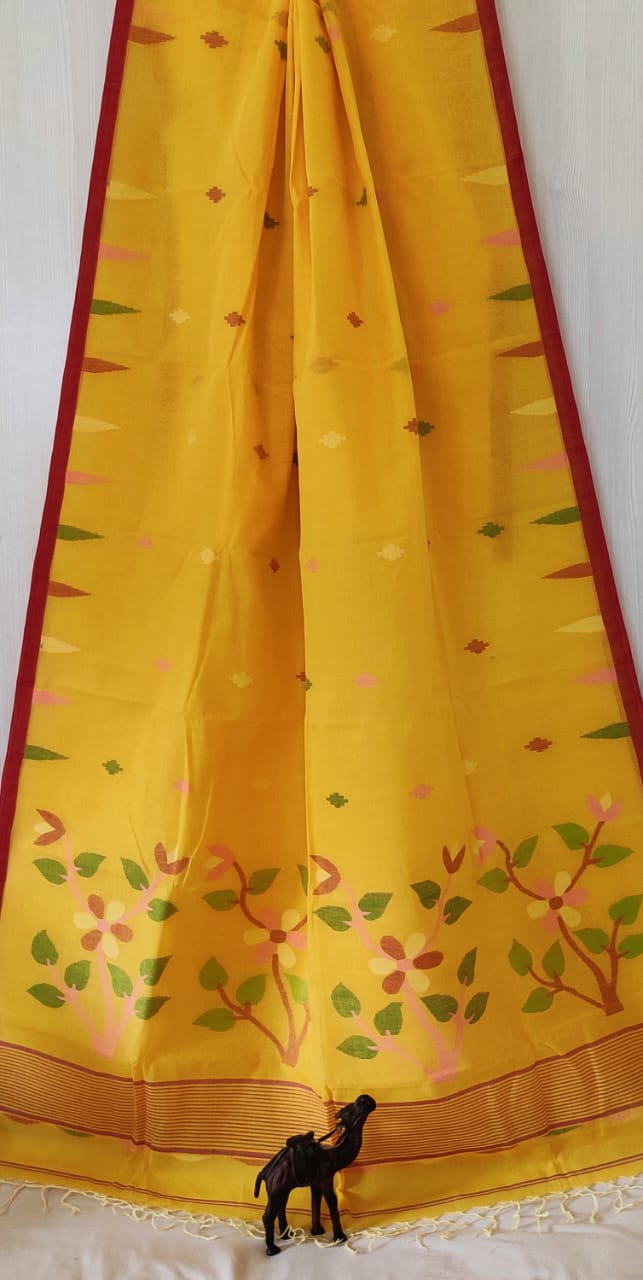 Cotton Jamdani Saree of 100 count