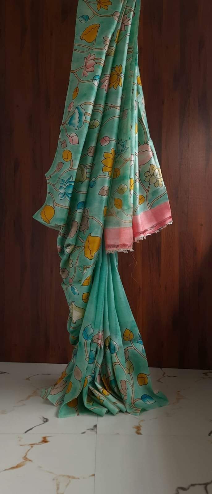 Hand Pen Kalamkari Saree on Bishnupuri Silk