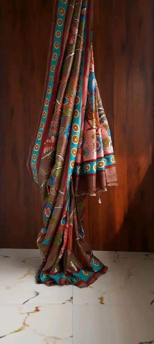 Hand Pen Kalamkari Saree on Bishnupuri Silk