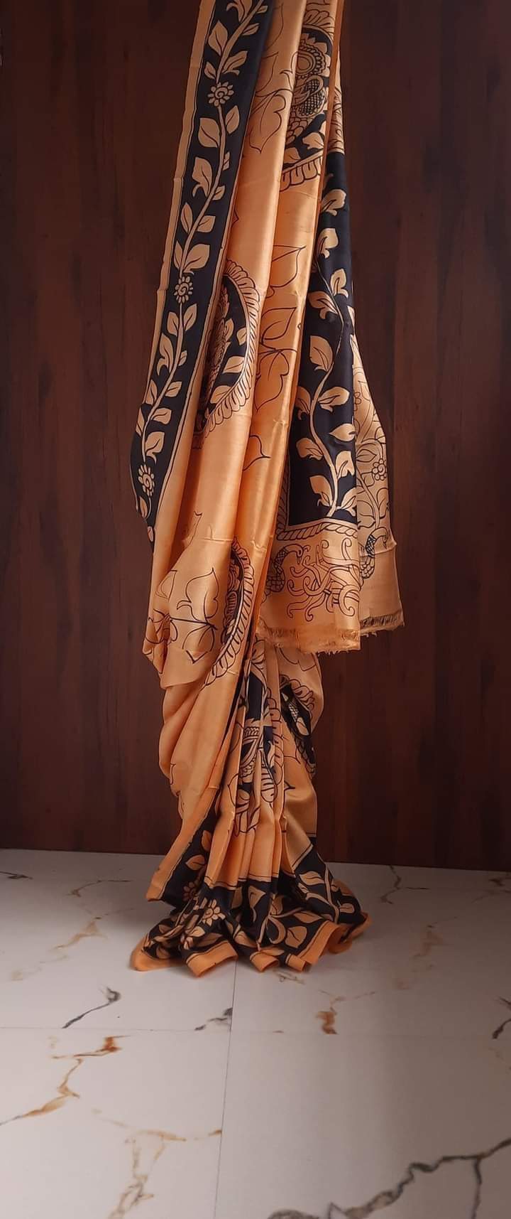 Hand Pen Kalamkari Saree on Bishnupuri Silk