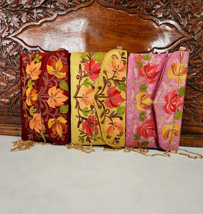 Kashmiri Embroidered Wallets with Chain