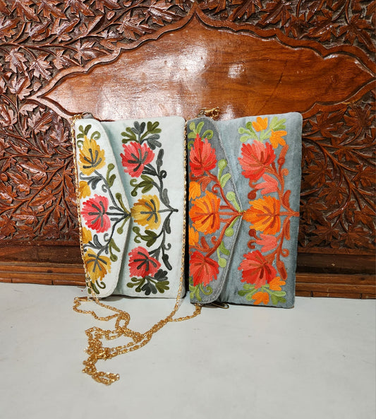 Kashmiri Embroidered Wallets with Chain