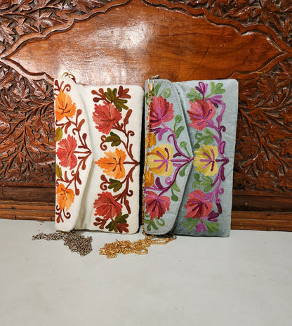 Kashmiri Embroidered Wallets with Chain