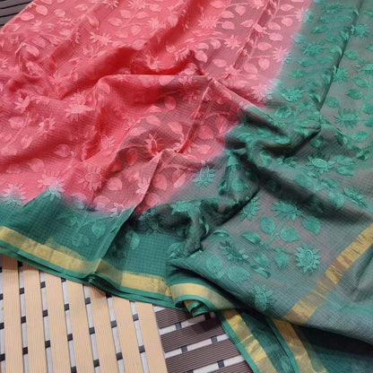 Kota Doriya Saree with embroidery