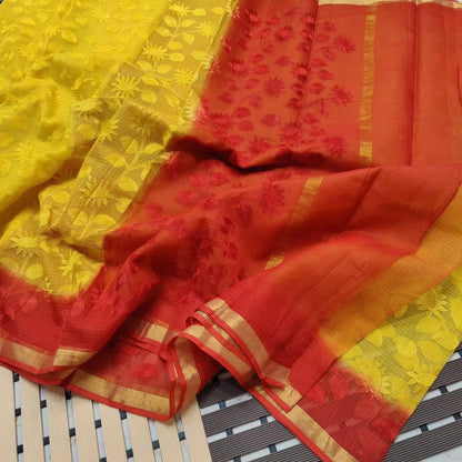 Kota Doriya Saree with embroidery