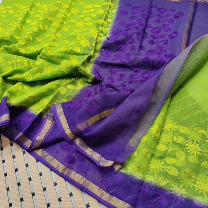 Kota Doriya Saree with embroidery