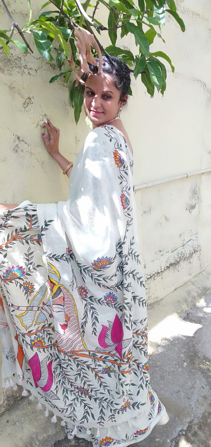 Limited Edition: Hand-Painted Linen Sarees by Rank Never Retire