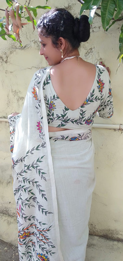 Limited Edition: Hand-Painted Linen Sarees by Rank Never Retire