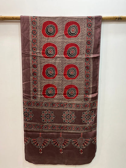 Ajrakh Stoles Natural Dyed Modal Silk Collection of Beautifully Handcrafted