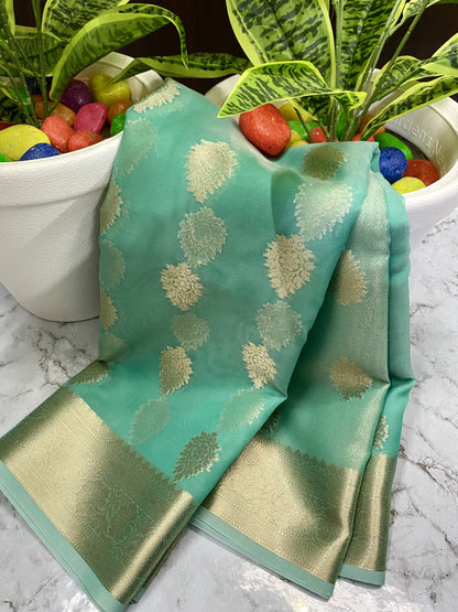 Kora Organza Saree with Banarsi Work