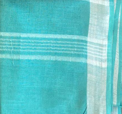 Pure Linen Saree With Block Print Blouse