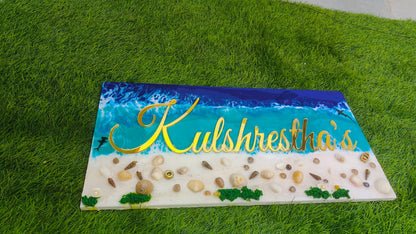 Ocean theme name plate by Rank Never Retires - 18*9 inches