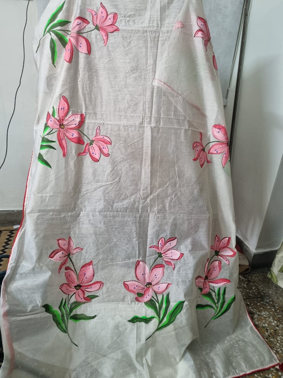 Handpainted Chanderi Saree with Stargazer