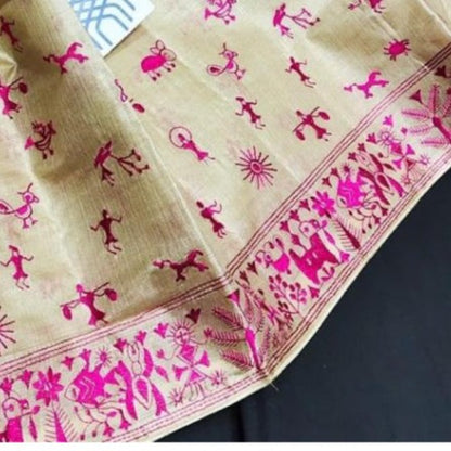 Tribal Print Saree in Munga Silk Saree By Rank Never Retire
