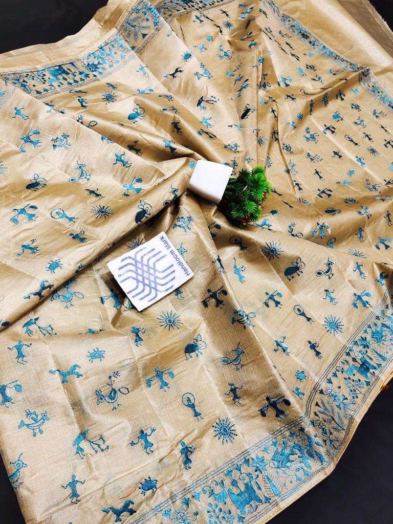 Tribal Print Saree in Munga Silk Saree By Rank Never Retire