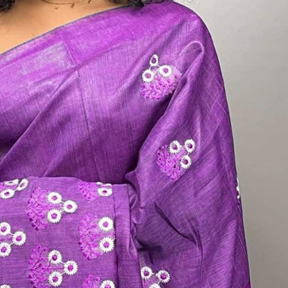 Embroidered Wasbadra Silk Saree | Anti Wrinkle Saree By Rank Ever Retires