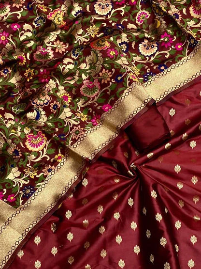 Katan Silk Banarasi Weave Suit