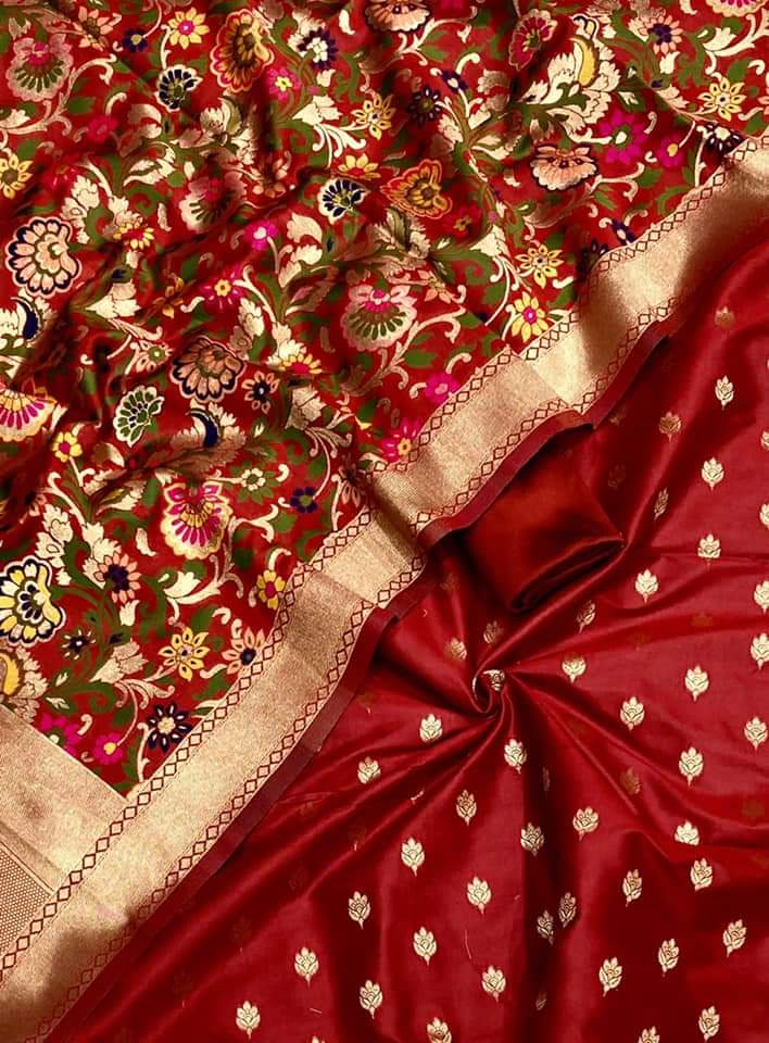 Katan Silk Banarasi Weave Suit