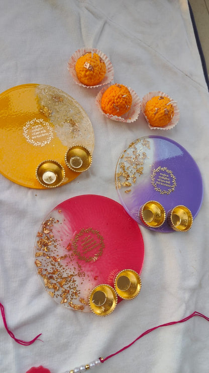 Resin Art Thalis for Rakhi and other Festivals