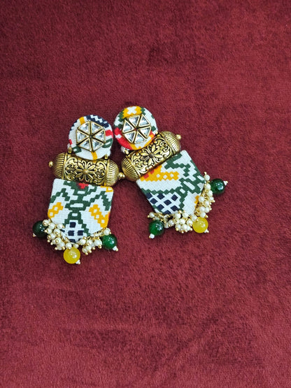 Gujarati Jhumkas with Mirror Work