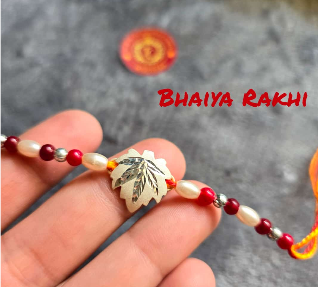 Kashmiri Chinar Pure Silver Rakhi