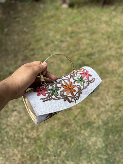 Kashmiri embroidered Mini Clutches with single handle