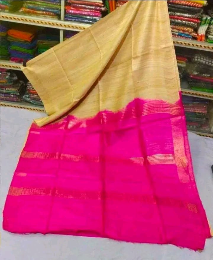 Zari Border Tussar Silk Saree