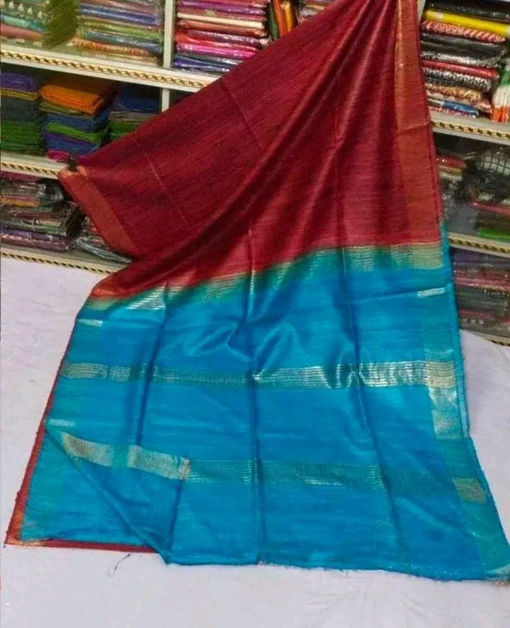 Zari Border Tussar Silk Saree