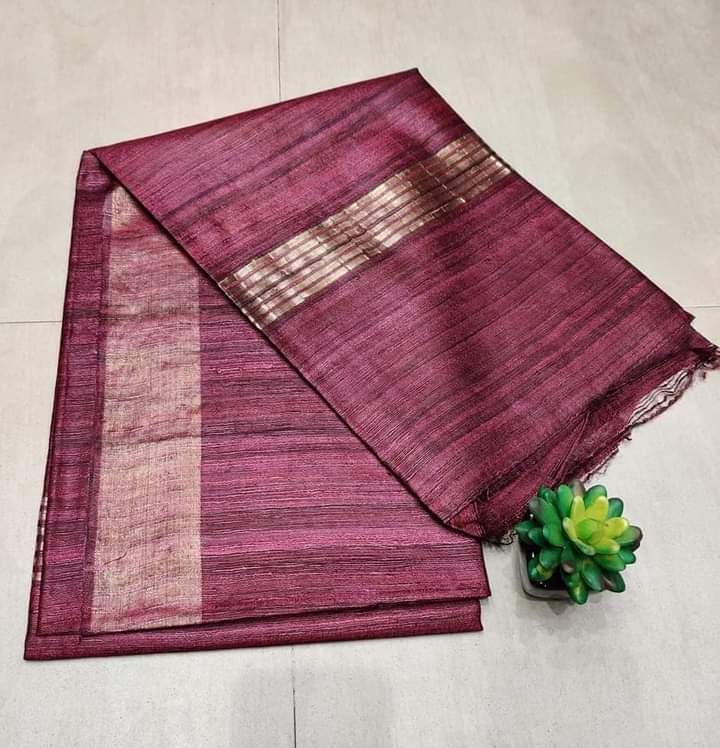 Zari Border Tussar Silk Saree