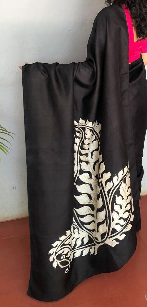 Contemporary Hand Batik on Bishnupuri Silk