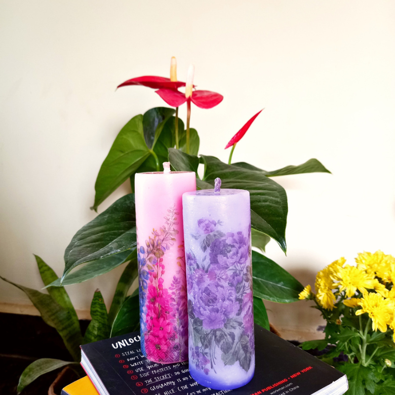 Soothing Floral Candles (Pack Of Two) By Rank Never Retire