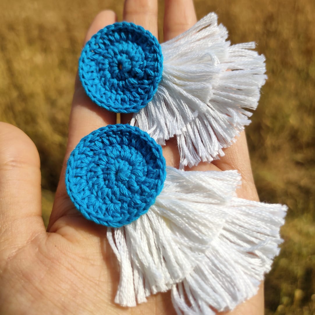Handcrafted Fabric Jewellery - Blue & White