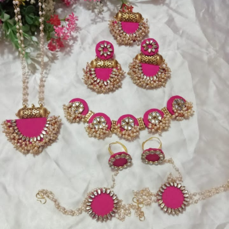 Handmade Baby Pink Coloured Jewellery Set