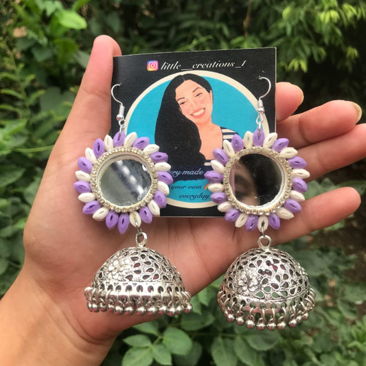 Silver and Lavender Jhumkas