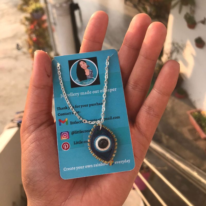 Turkish Evil Eye Pendant with Chain