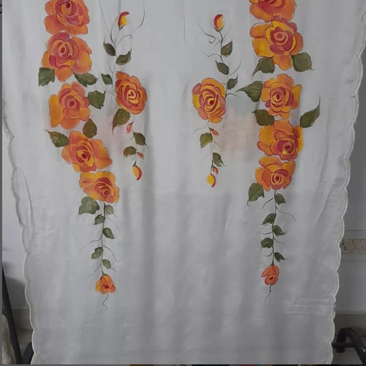 Customizable Handpainted Chiffon Dupatta